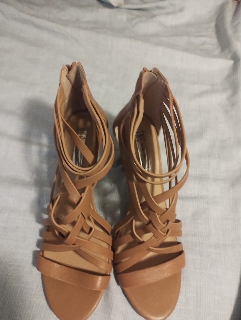 INC Women’s Strappy Tan High Heel Sandals 8.5